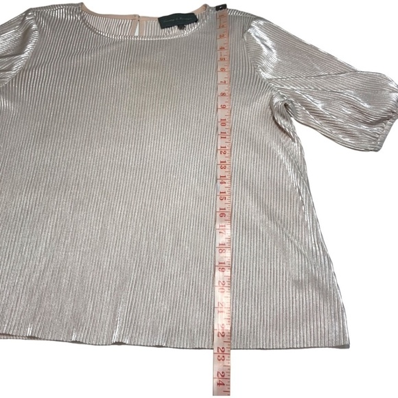 ANTHROPOLOGIE Sunday in Brooklyn Pale Dusty Pink Micro Pleat Slinky Top US Sz S - Picture 6 of 8